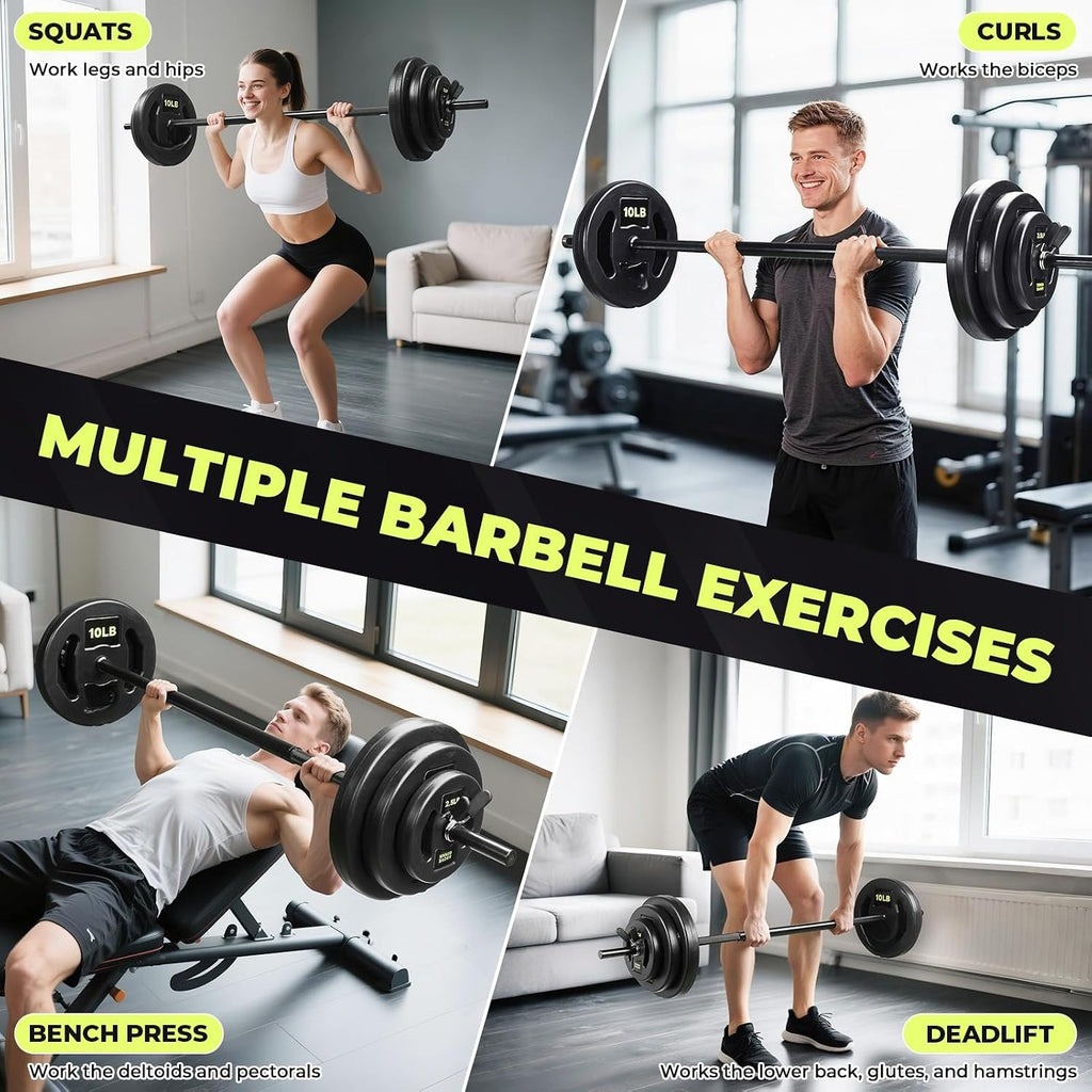 45lb Adjustable Home Gym Barbell Set