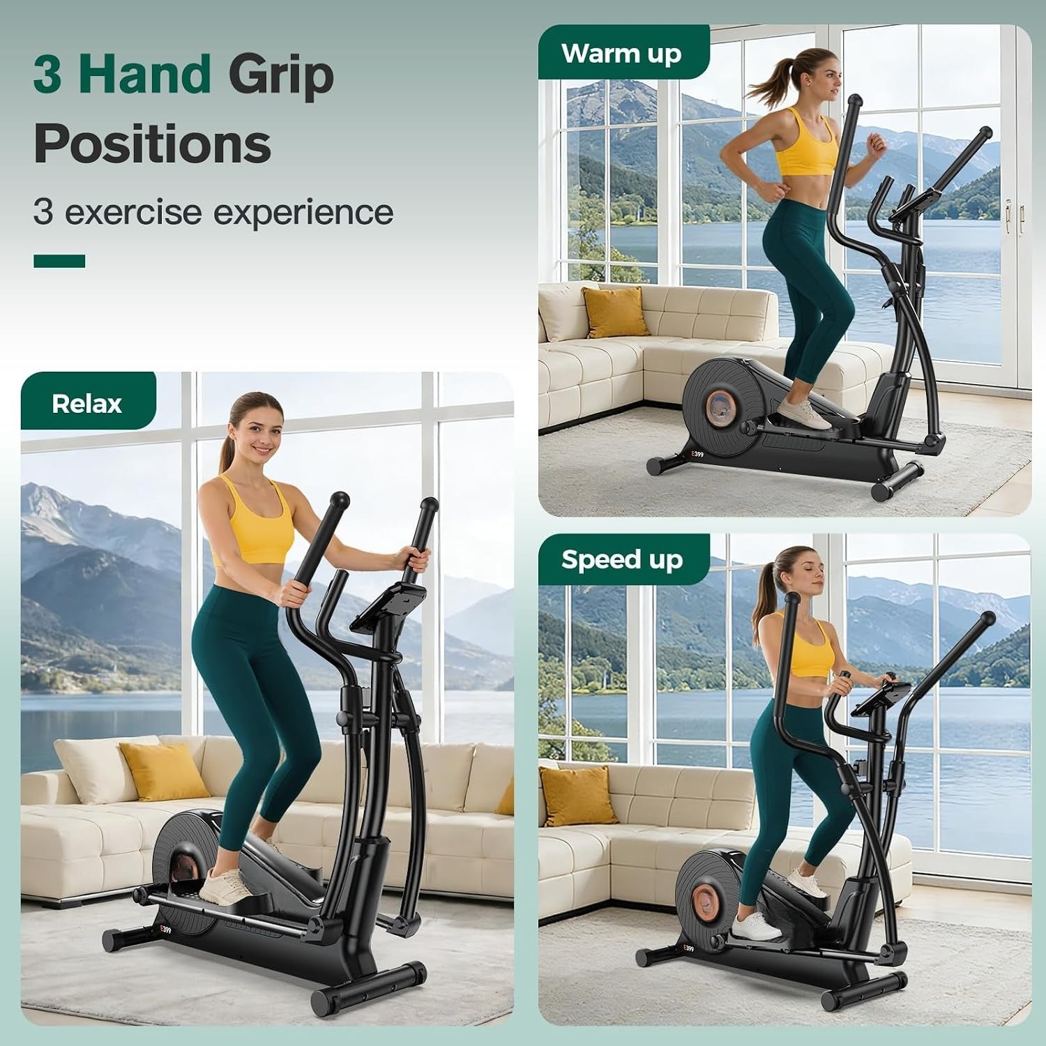 Quiet Magnetic LCD Home Elliptical Trainer