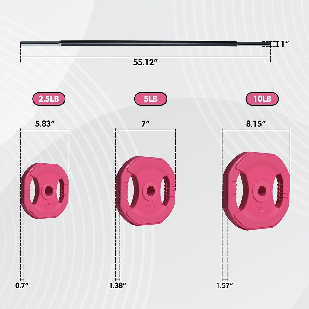 Padded Bar Adjustable Barbell Weight Set