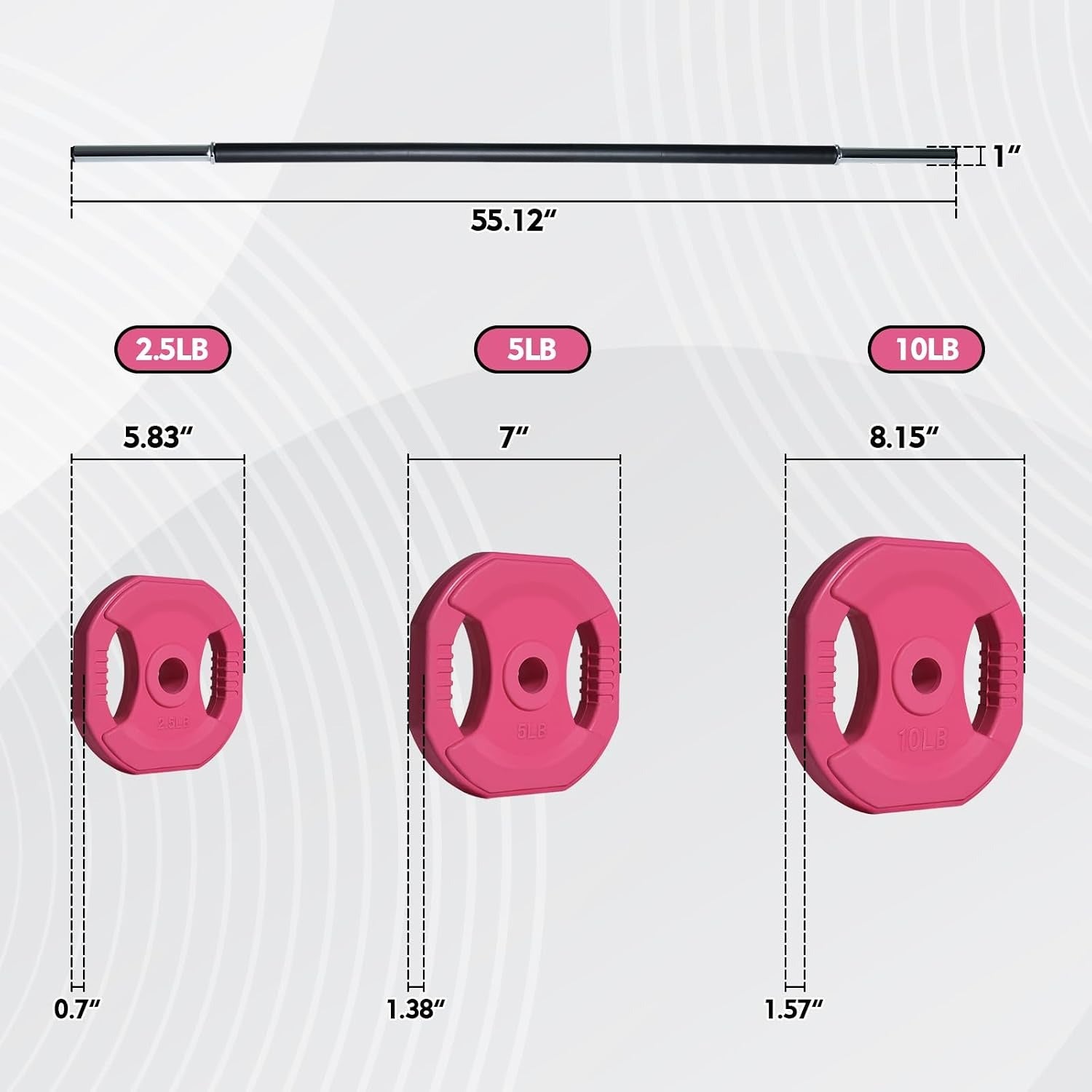 Padded Bar Adjustable Barbell Weight Set