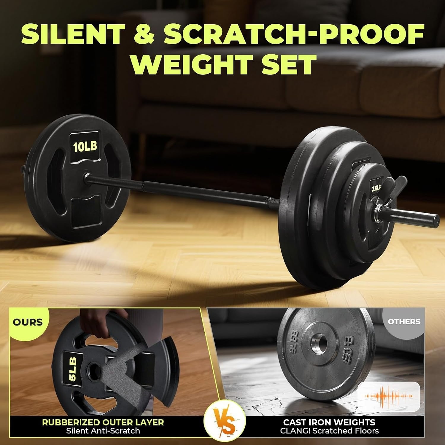 45lb Adjustable Home Gym Barbell Set