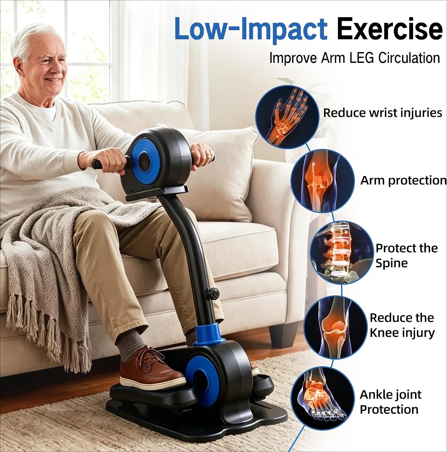 Motorized Seated Elliptical Exerciser for Seniors