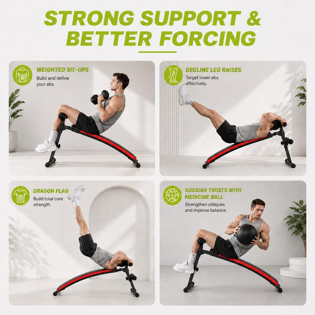 Foldable Adjustable Decline Sit Up Ab Bench