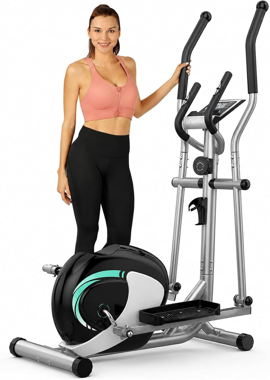 Compact Quiet Elliptical Trainer with LCD & Pulse Sensor