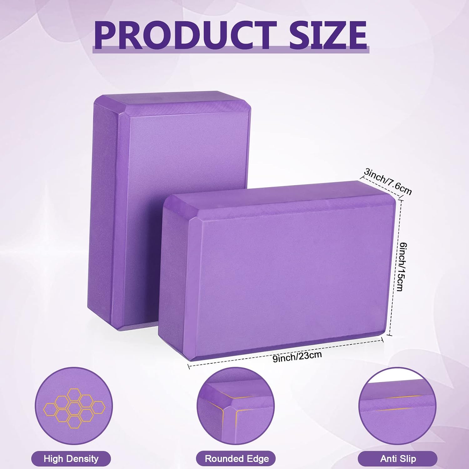 20 Pack Purple High Density EVA Yoga Blocks