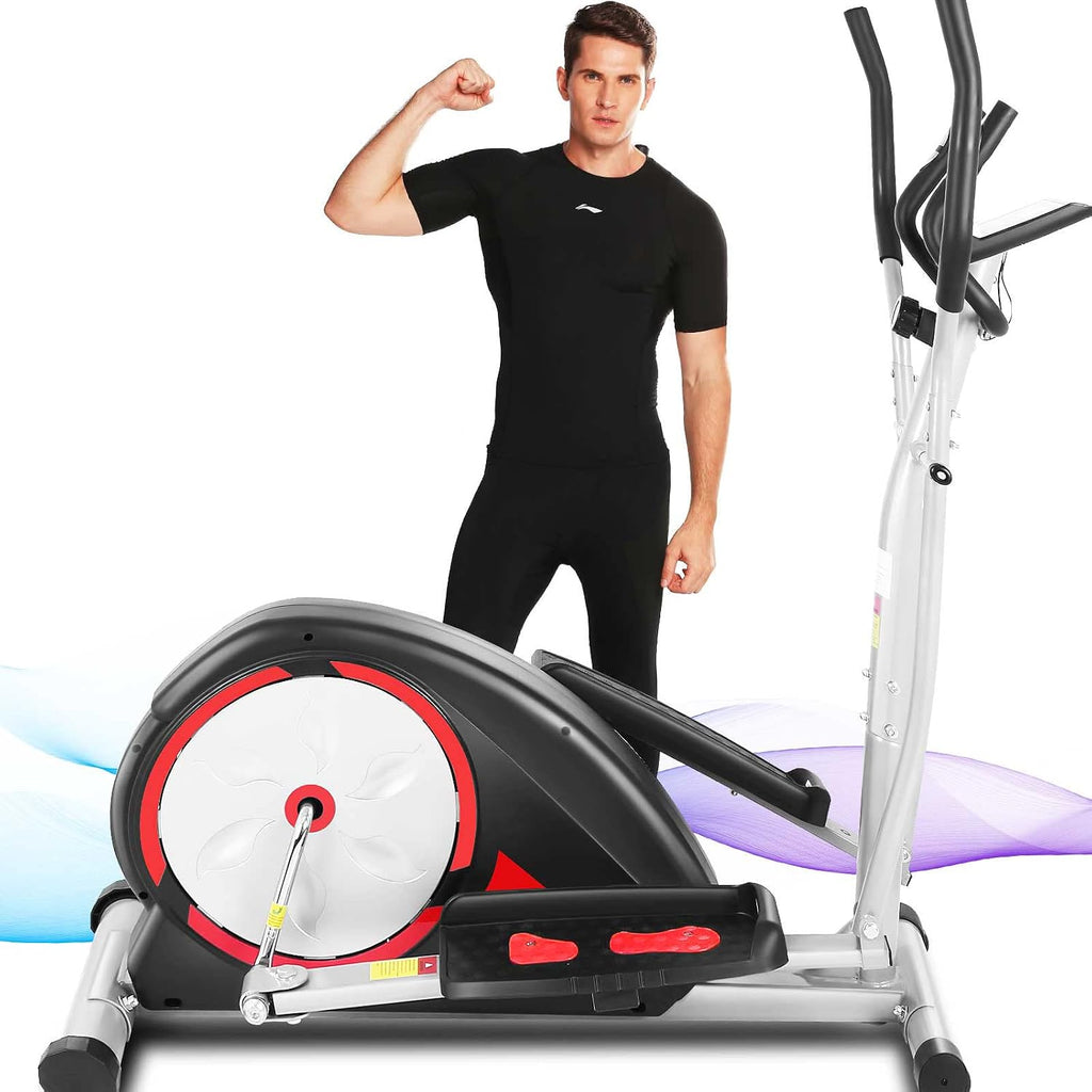 500LBS Silent Elliptical Trainer with Pulse Grips