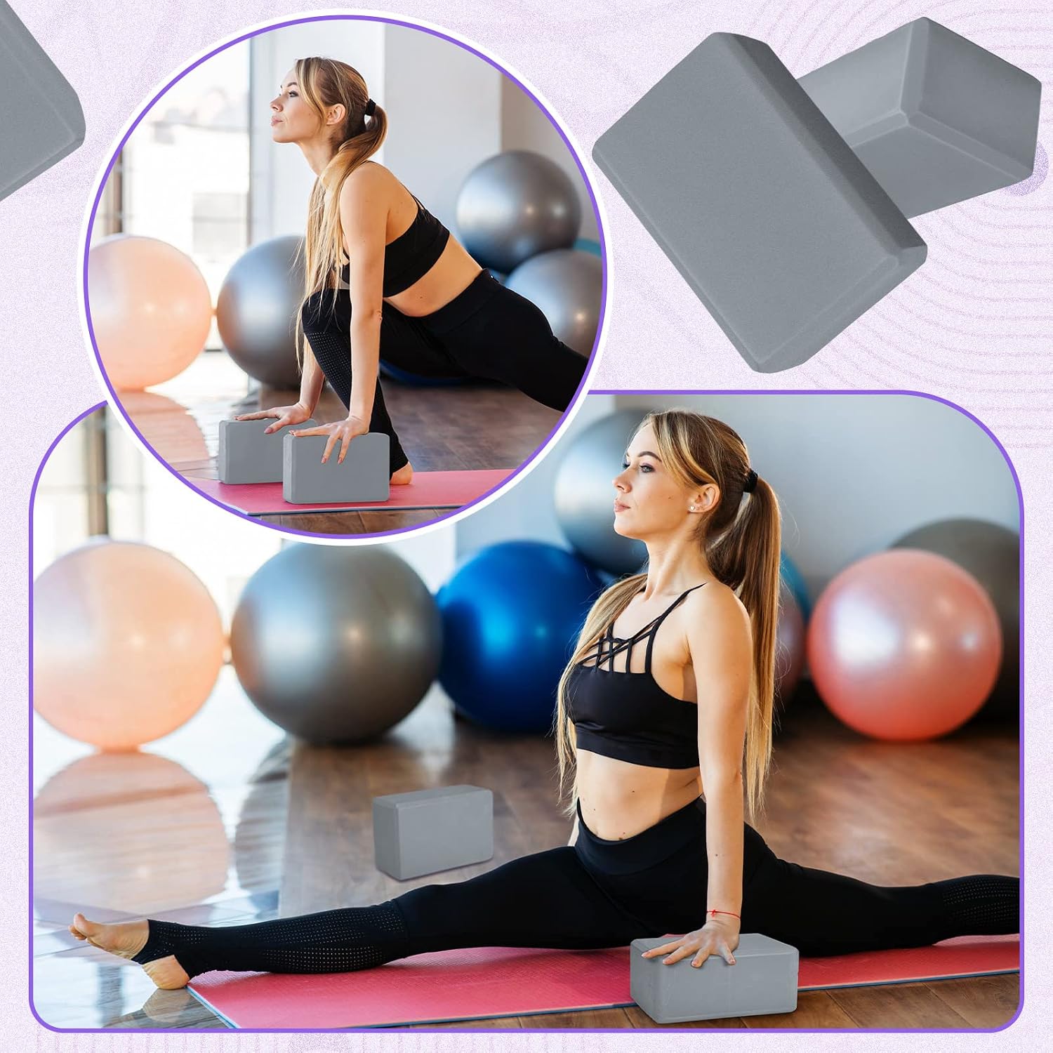 6 Pack Non Slip EVA Foam Yoga Blocks