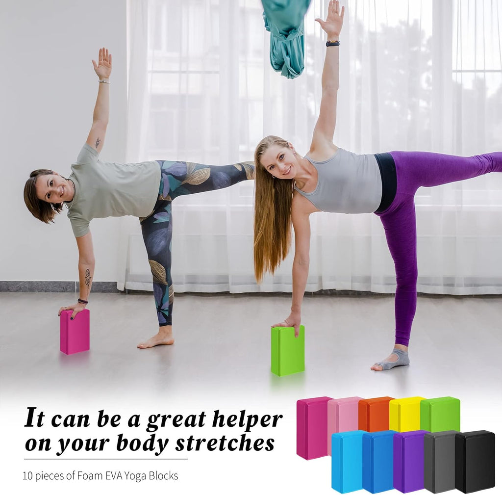10 Pack Lightweight EVA Non-Slip Yoga Blocks