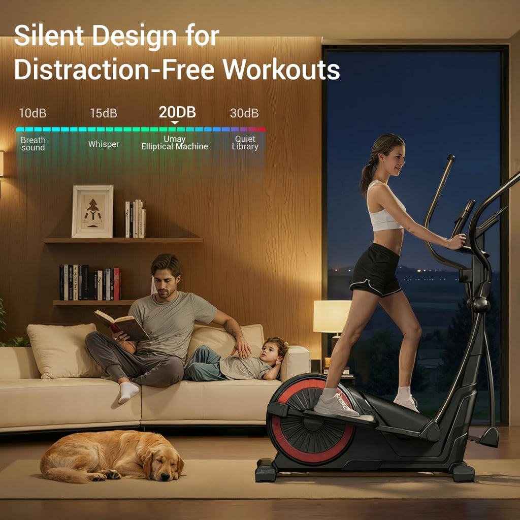Silent Magnetic Heart Rate Elliptical Trainer