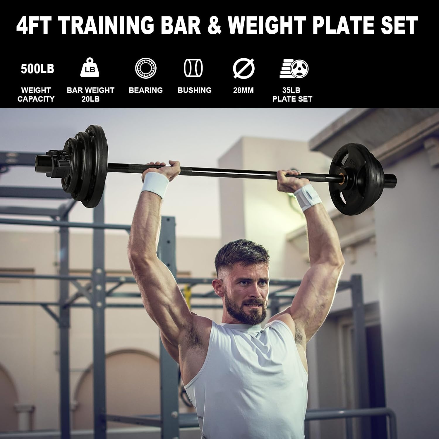 Olympic Barbell Set with Weight Plates