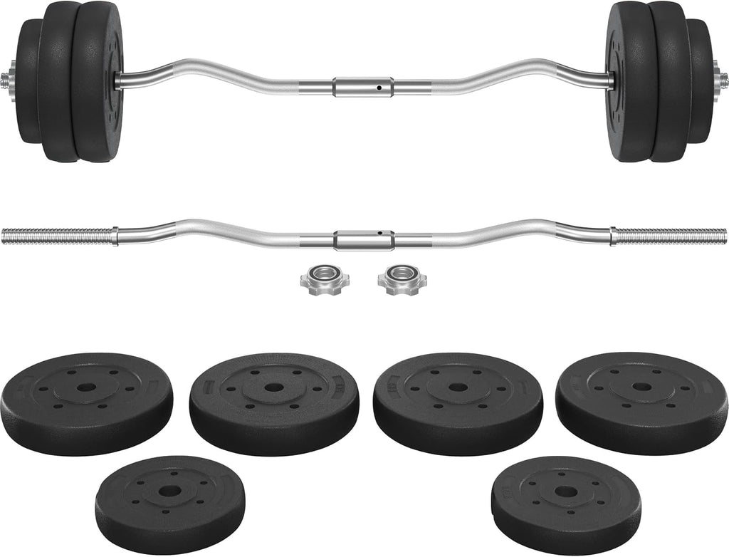 Adjustable W-Shaped Curl Bar Weight Set