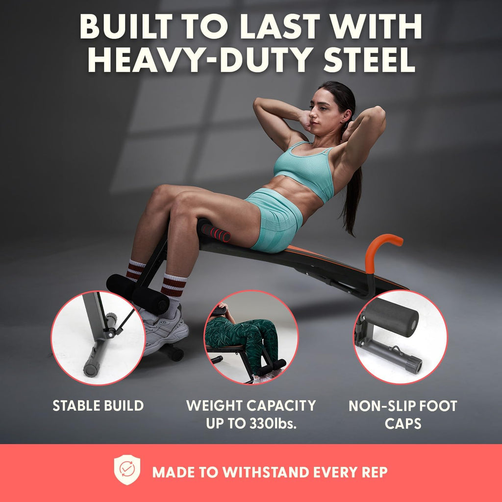 Adjustable Decline Sit Up Bench with Crunch Handle