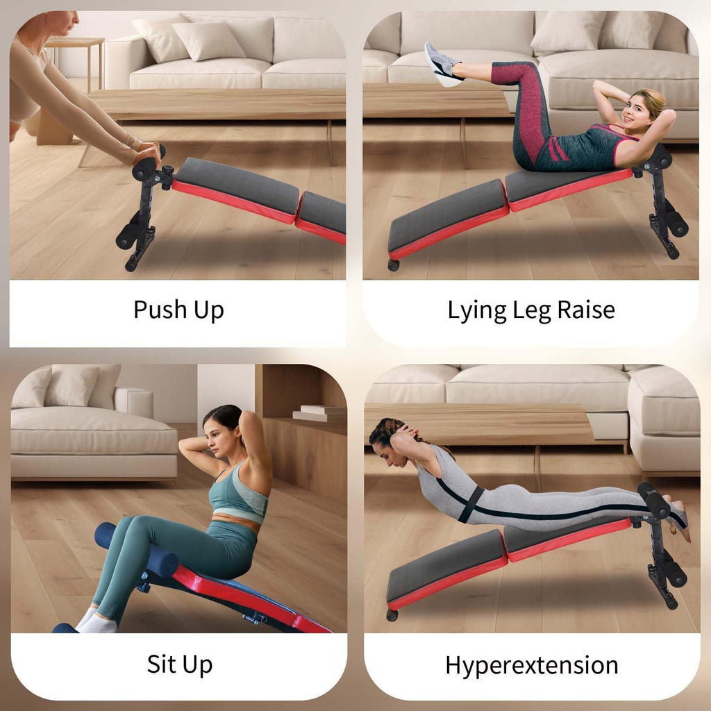 Foldable Adjustable Curved Sit Up Workout Bench