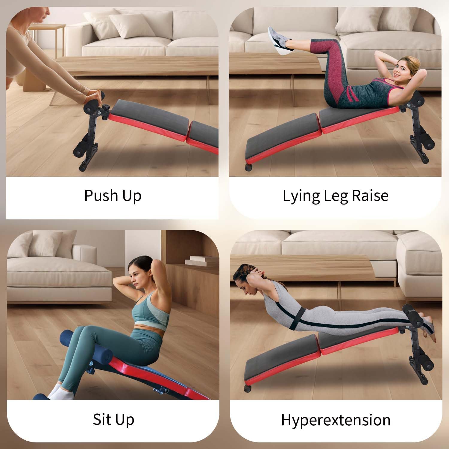 Foldable Adjustable Curved Sit Up Workout Bench