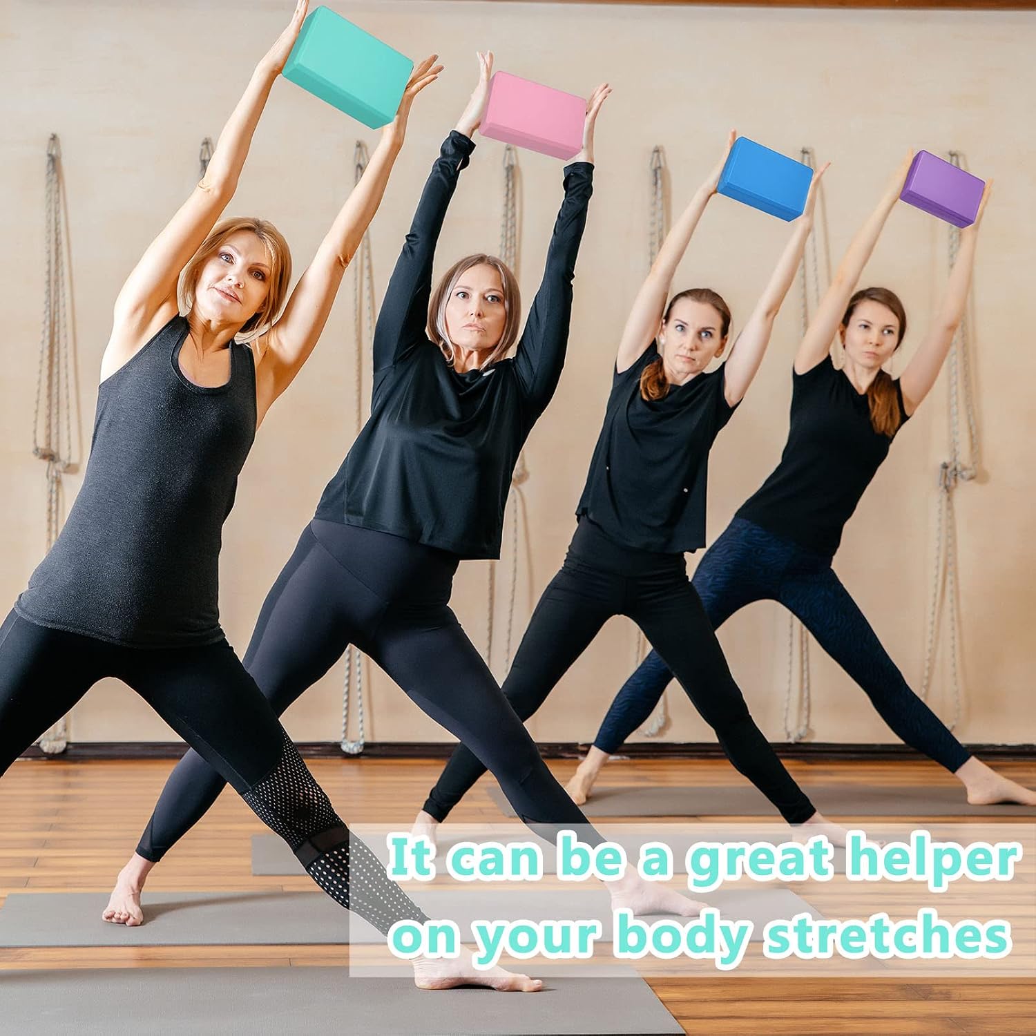 Bulk High Density EVA Yoga Blocks Multicolor