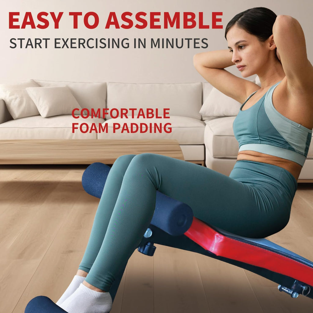 Foldable Adjustable Curved Sit Up Workout Bench