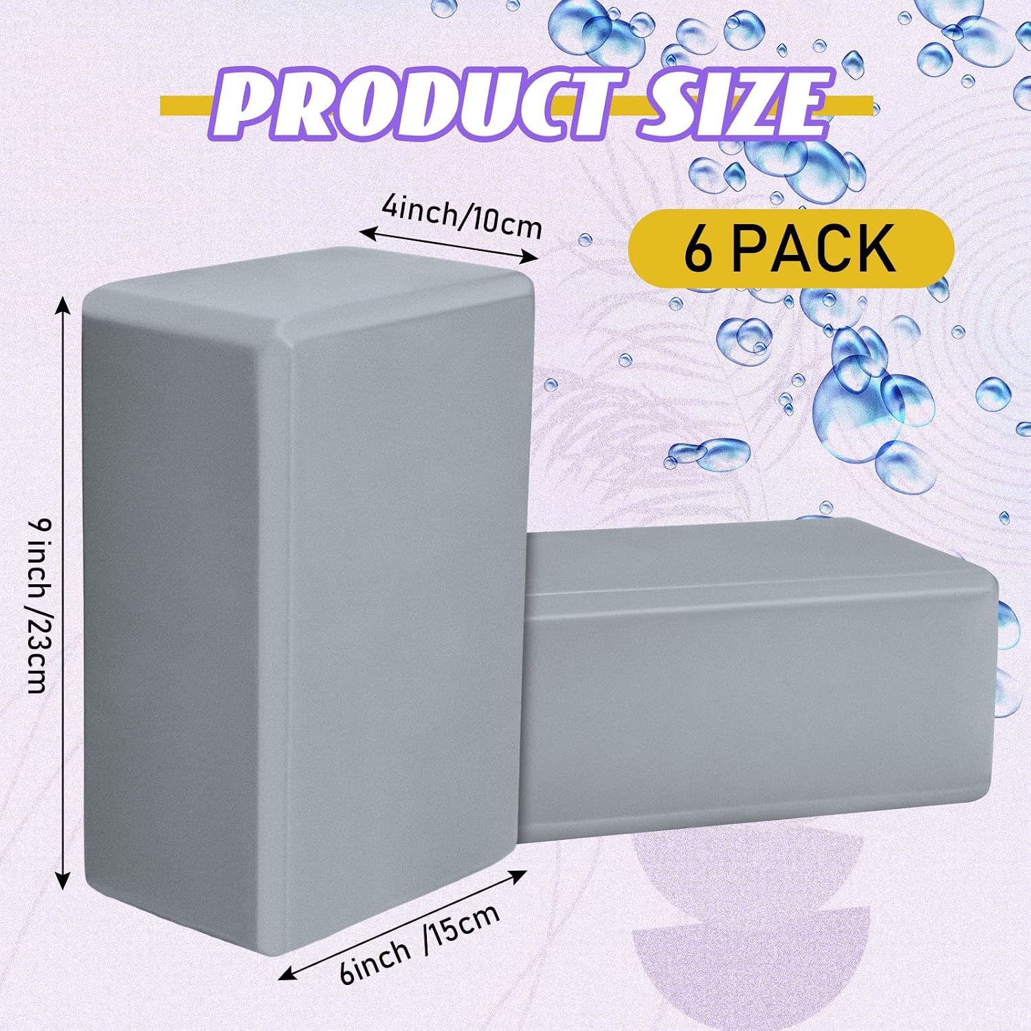 6 Pack Non Slip EVA Foam Yoga Blocks