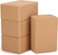 4 Pack Textured Natural Cork Non-Slip Yoga Blocks