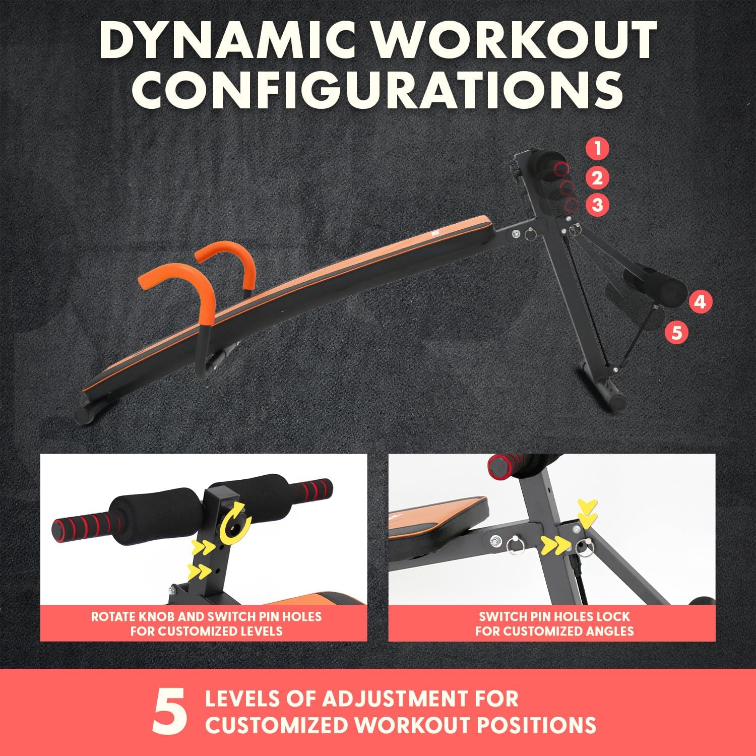 Adjustable Decline Sit Up Bench with Crunch Handle