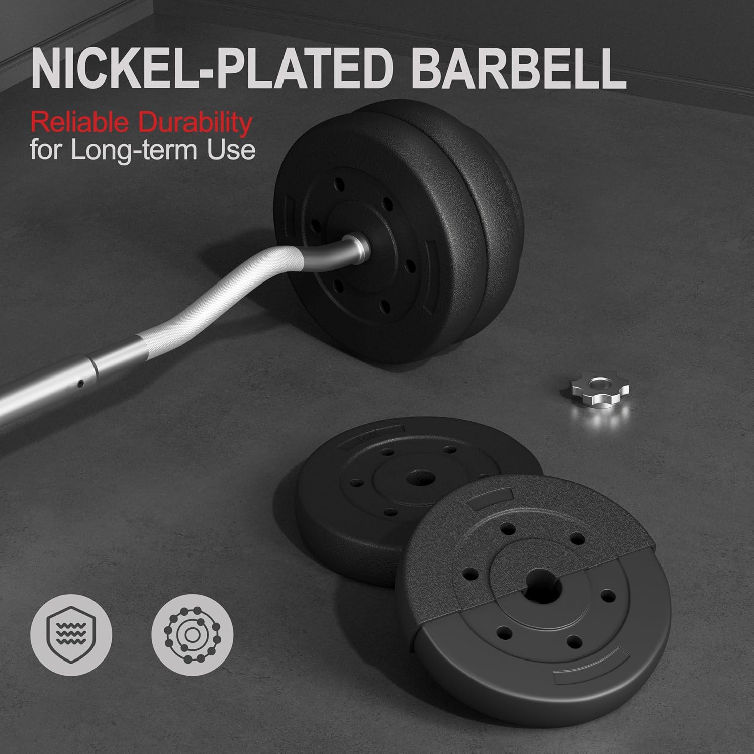 Adjustable W-Shaped Curl Bar Weight Set