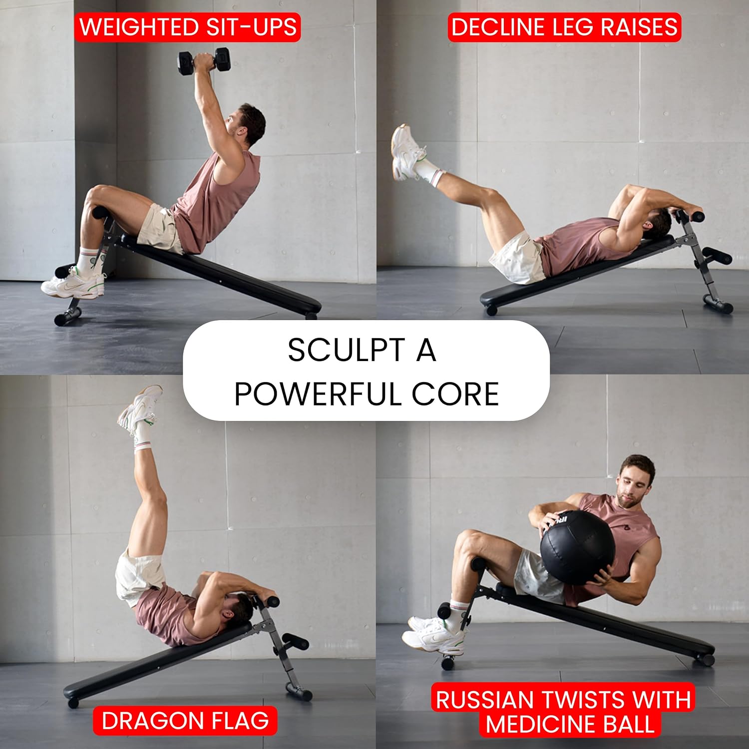 Heavy Duty Adjustable Decline Sit Up Weight Bench