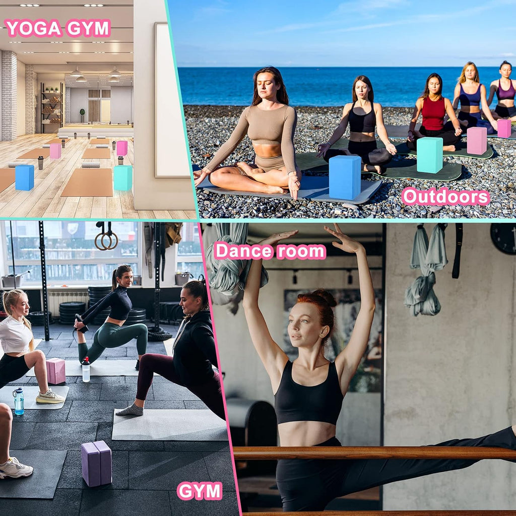 Bulk High Density EVA Yoga Blocks Multicolor