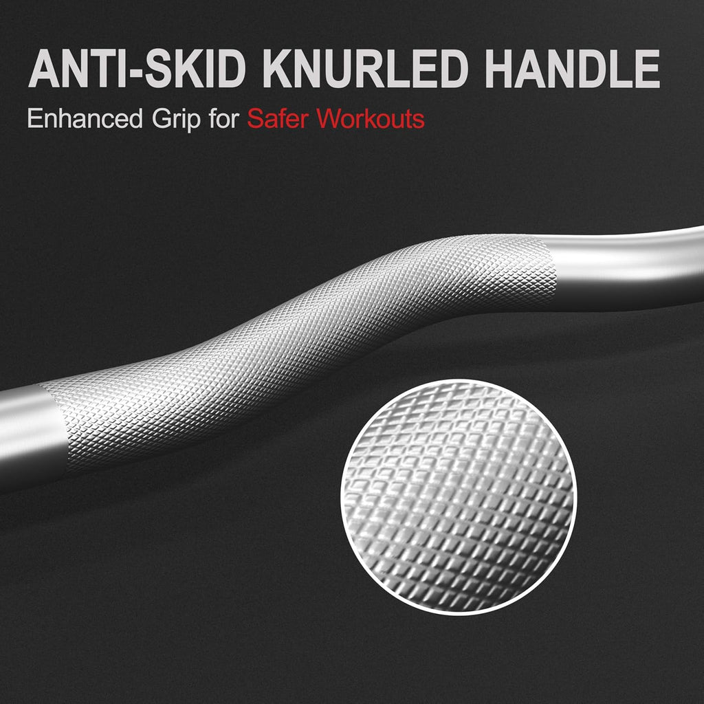 Adjustable W-Shaped Curl Bar Weight Set