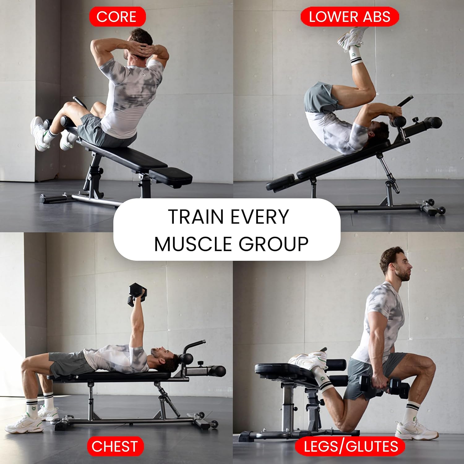 Adjustable Sit Up Bench with Reverse Crunch Handle