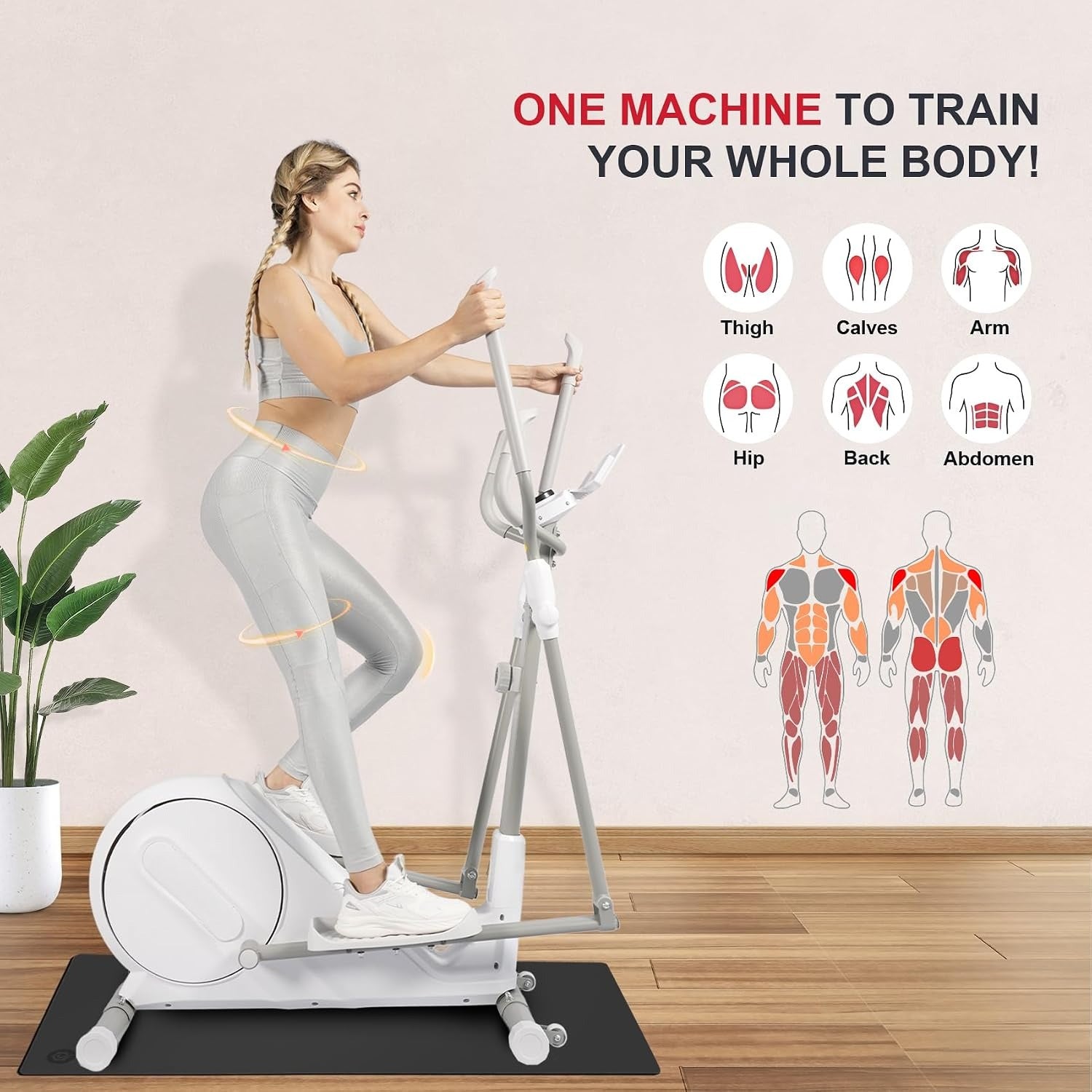 Magnetic App-Connected Compact Elliptical Trainer