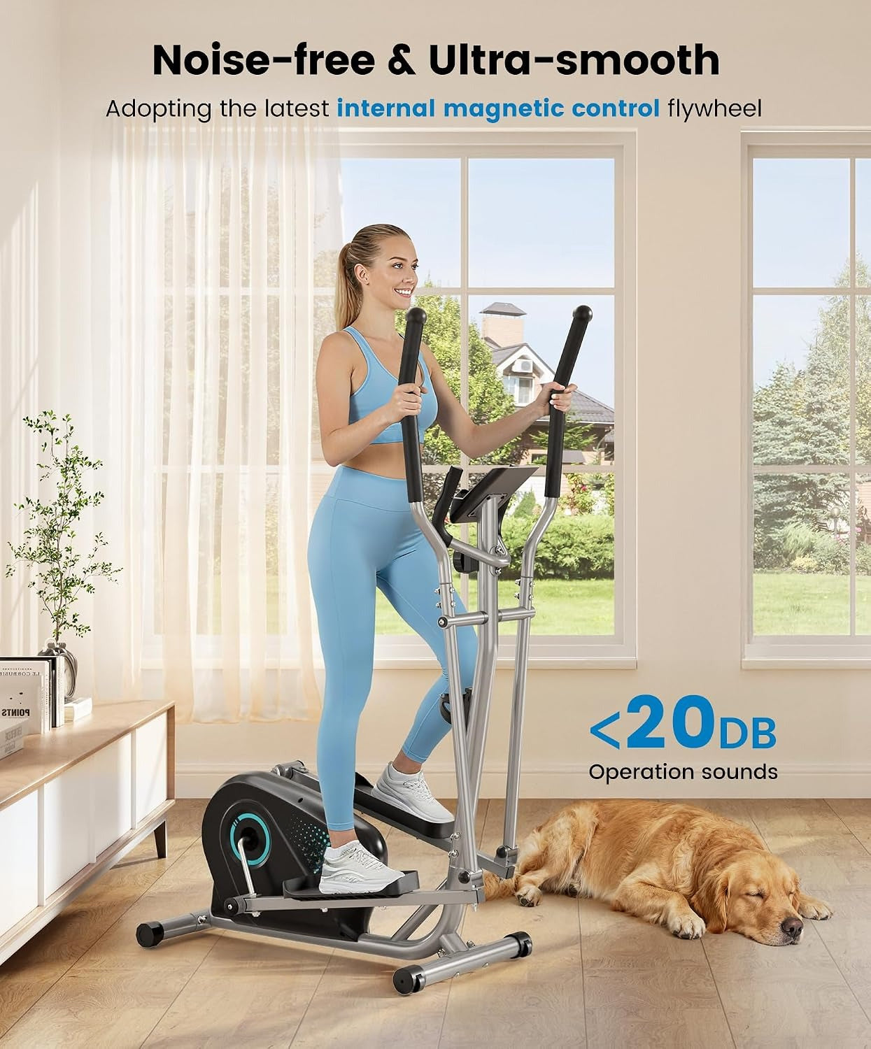 Ultra Quiet Flywheel Elliptical Trainer