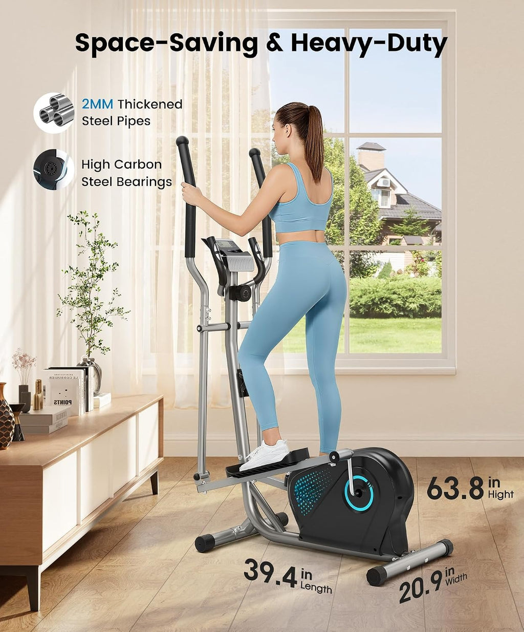 Ultra Quiet Flywheel Elliptical Trainer