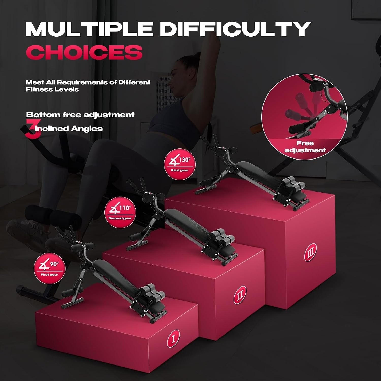 Foldable LCD Display Ab Workout Machine
