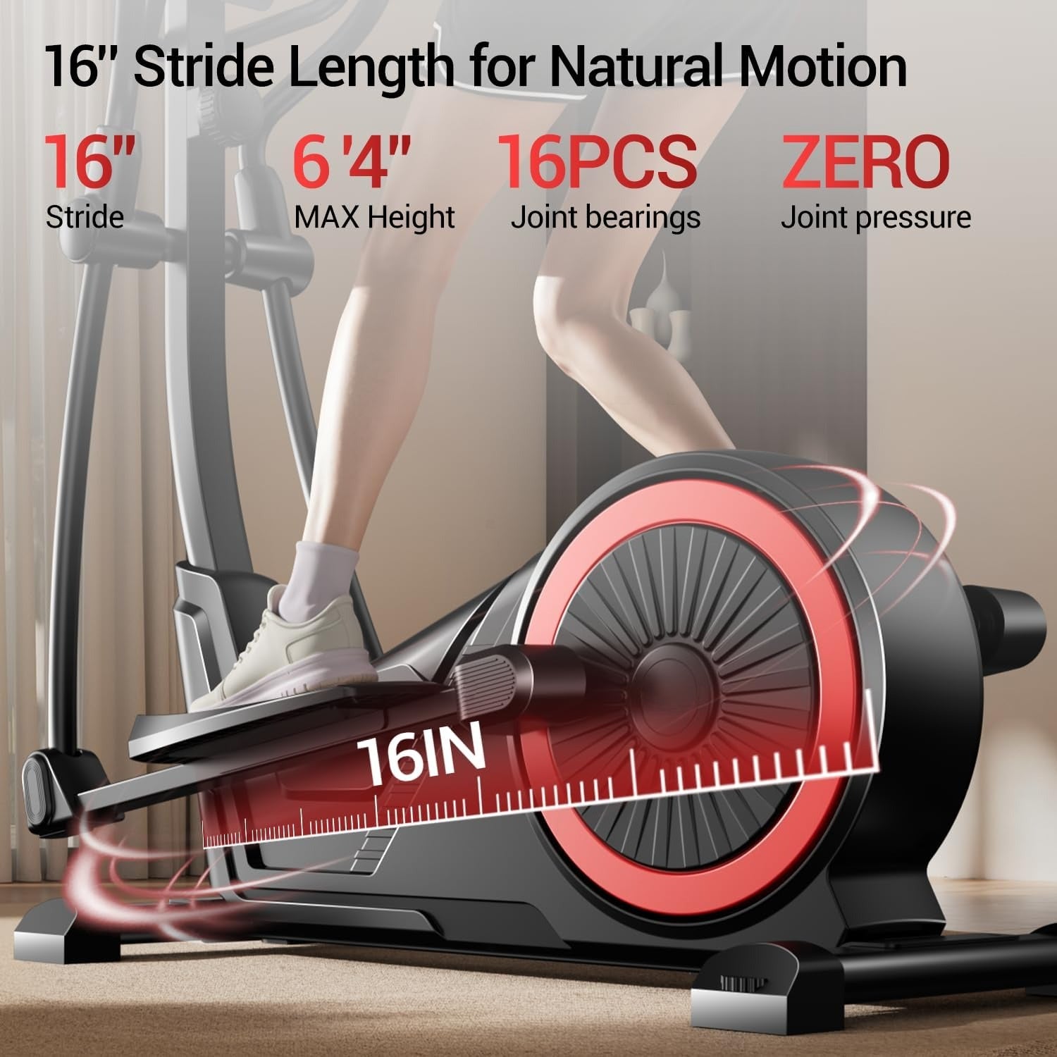 Silent Magnetic Heart Rate Elliptical Trainer