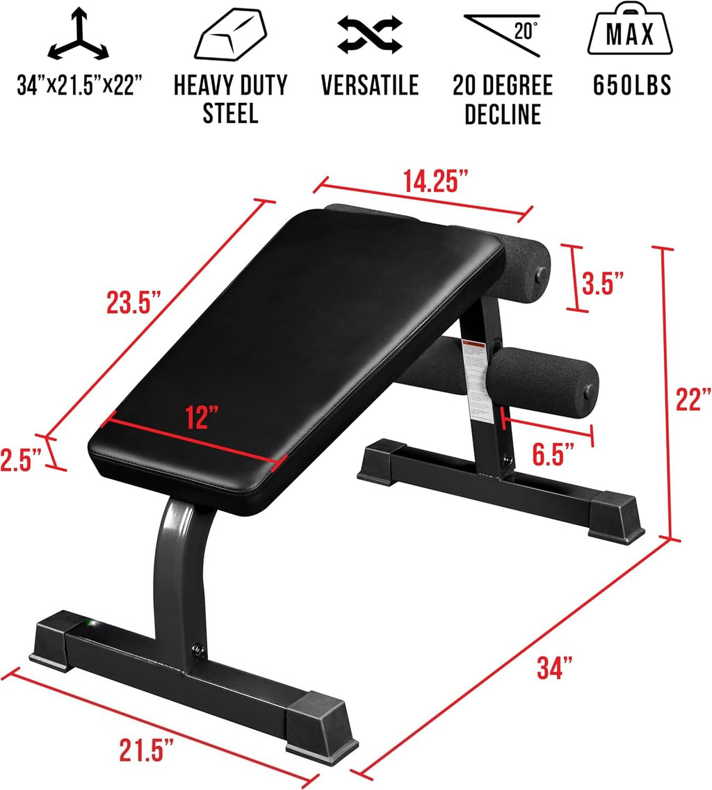 Heavy Duty Adjustable Decline Ab Workout Bench